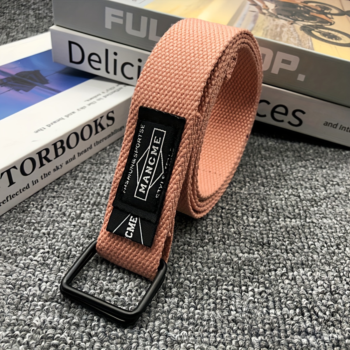 Canvas Braided Belt Double Ring Buckle Canvas Belt