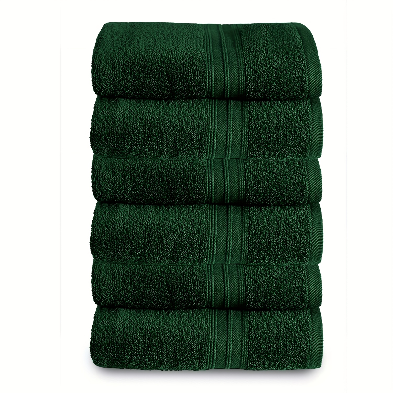 Image of Pack Of 6 100% Cotton Hand Towel, 50 X 100 Cm Hand Towels Set In 9 Colors, 100% Cotton, Absorbent, Quick-drying And Super Soft, Towels With Modern Striped Border, Wash Cloths