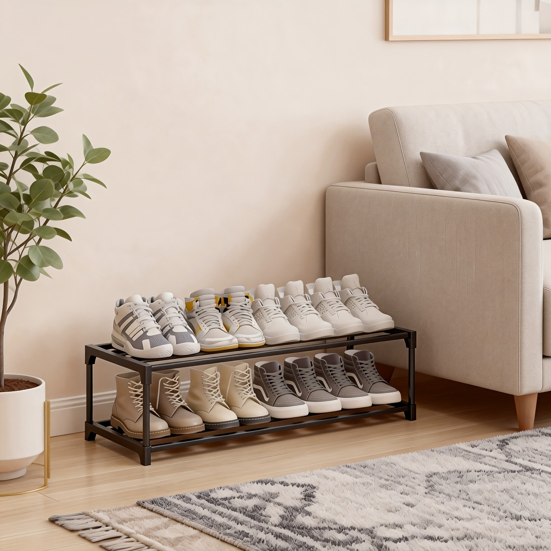 TEMU A Heavy-duty Shoe Rack Made Of Thickened Material With 2 Layers, Designed For Men's Shoe Storage. This Independent Storage Shelf Is Perfect For