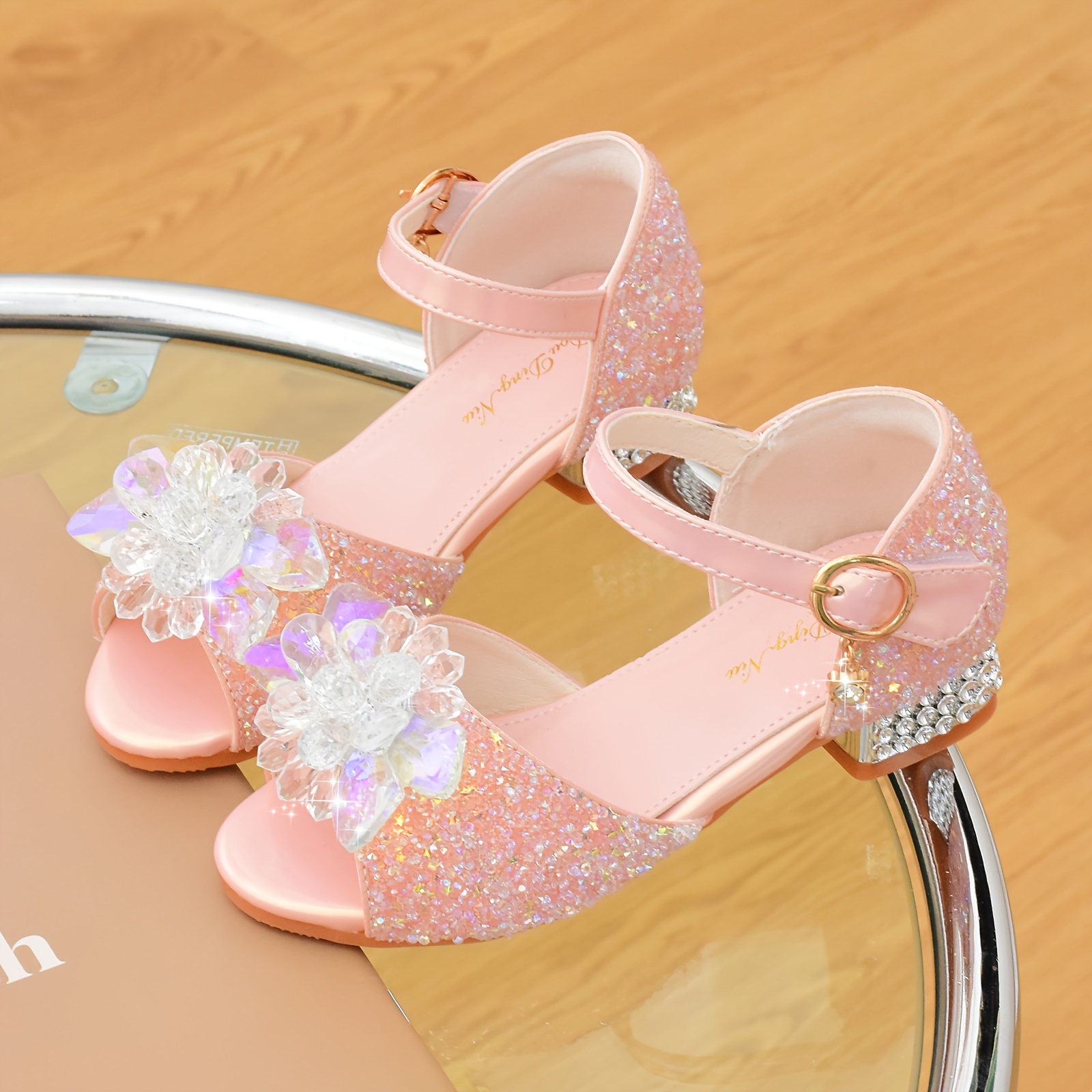 Princess Shoes Pink Sparkly Wedges Fashionable Elegant Princess