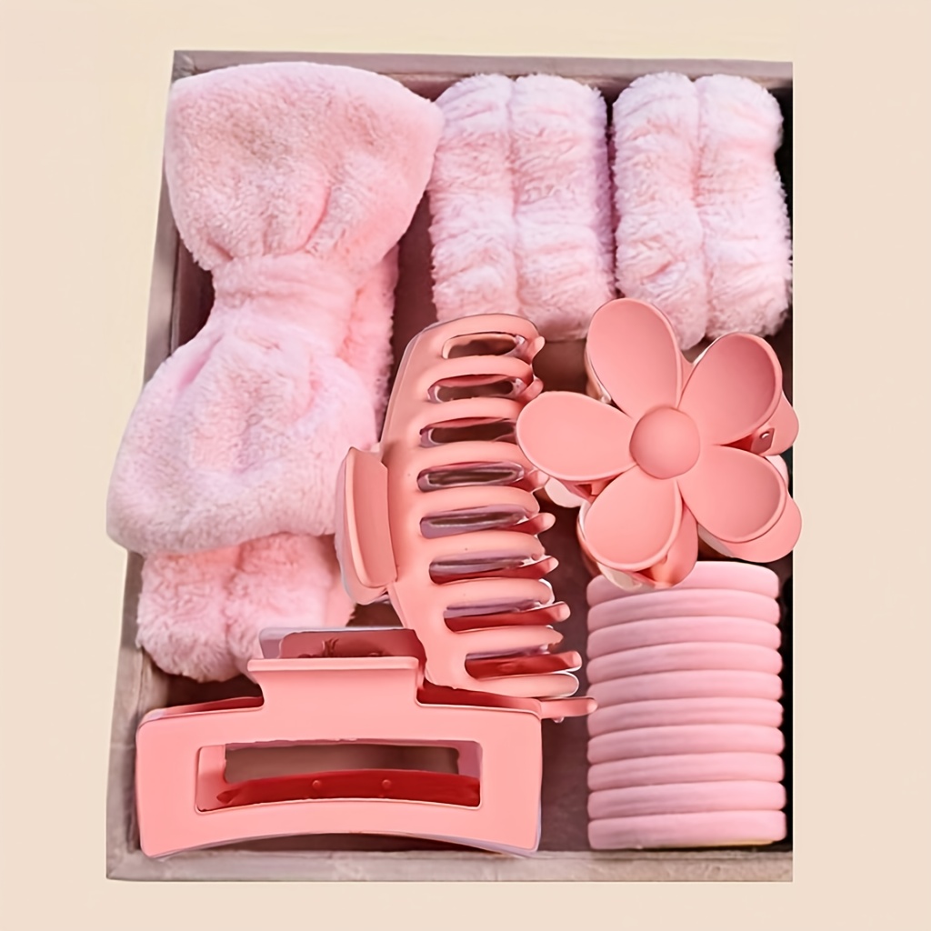 16pcs set   large multi color   clip elastic with bow unscented for relaxed textured hair normal hair style face washing and washing christmas valentines day birthdays easter gifts fatherrs   headband