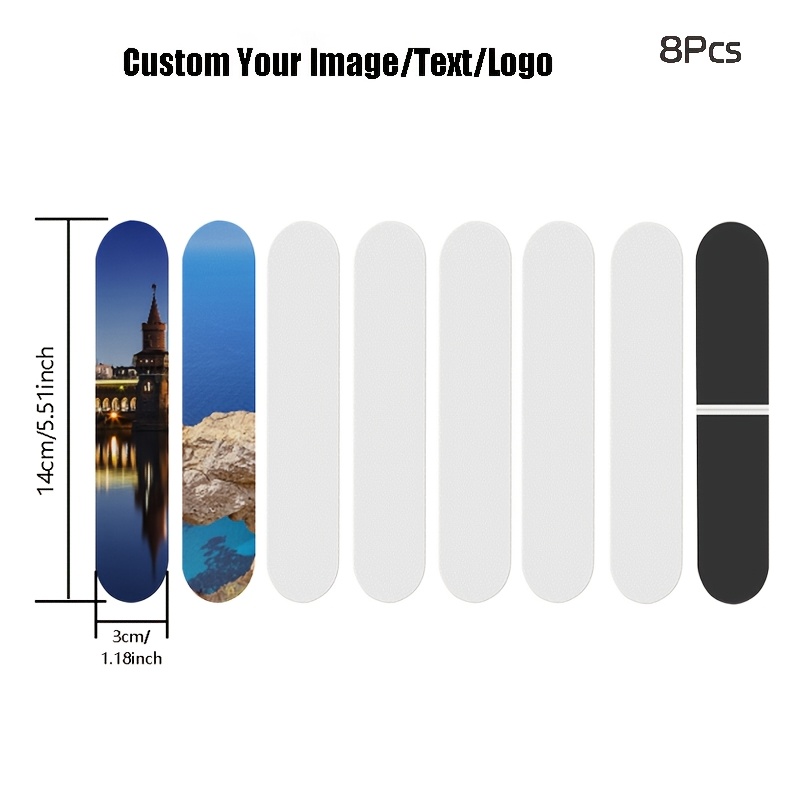 TEMU 8pcs Personalized Custom Foldable Soft Magnetic Bookmarks Magnetic Bookmarks Page Clips Single-sided Printing Diy Photo Text Logo Custom Reading