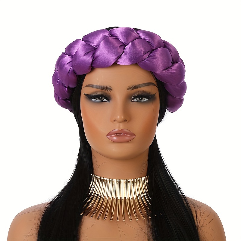 Dusty lilac satin buy braided headband Duchess padded headband Fashion hairband Women headband