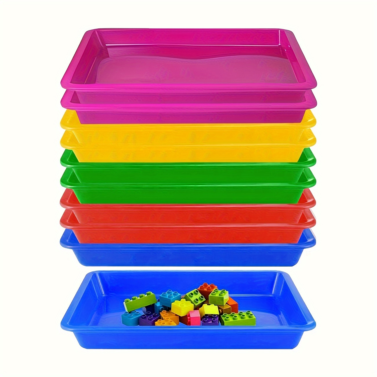 

10pcs - Plastic Art Trays - Storage Containers For Diy , Beading, Painting & Jewelry Making Supplies - & Large , 34x28x2.8cm, , To , And Portable