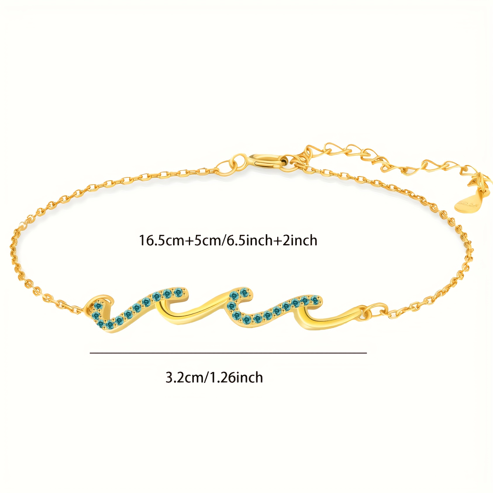 Women's 925 Sterling Silver Golden Wave Bracelet, Elegant Design