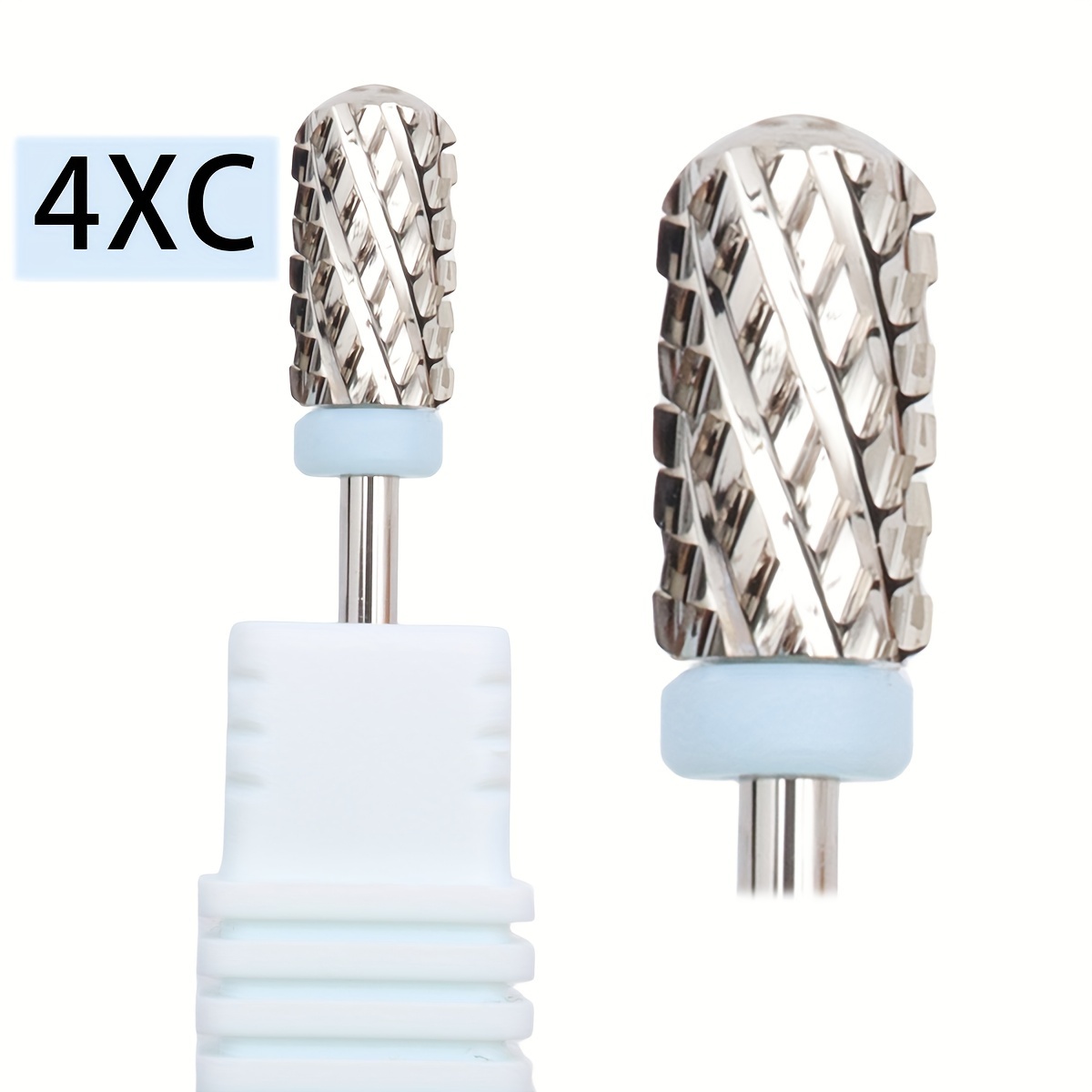 

4xc Round Tungsten Carbide Nail Drill Bit For Electric Manicure Machines - 5 In 1 Left & Right Hand Use - Cuticle Clean Bur