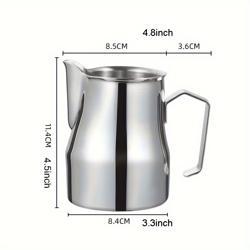 Image of 350ml 480ml 304 Stainless Steel Latte Cup Cup Professional Coffee Milk Pitcher Cup