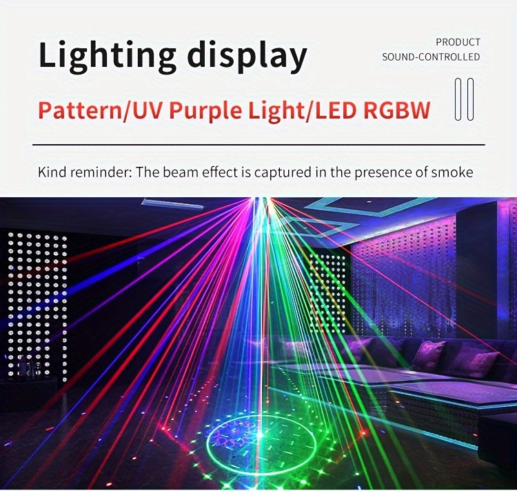 1pcnew 27 Mirror Laser Light Remote Sound Control Color Changing Flash