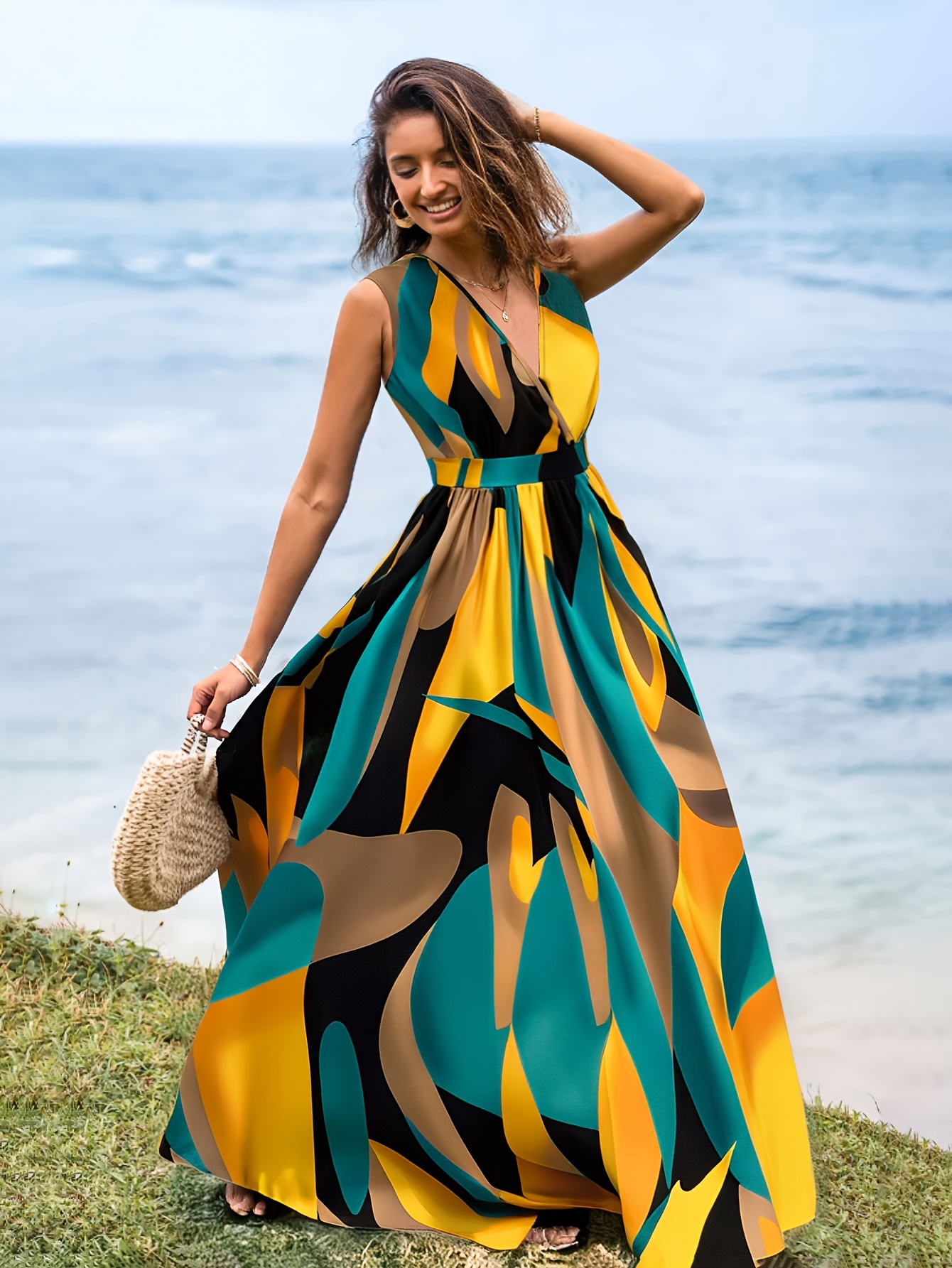 beach summer maxi dresses sold on Temu United States