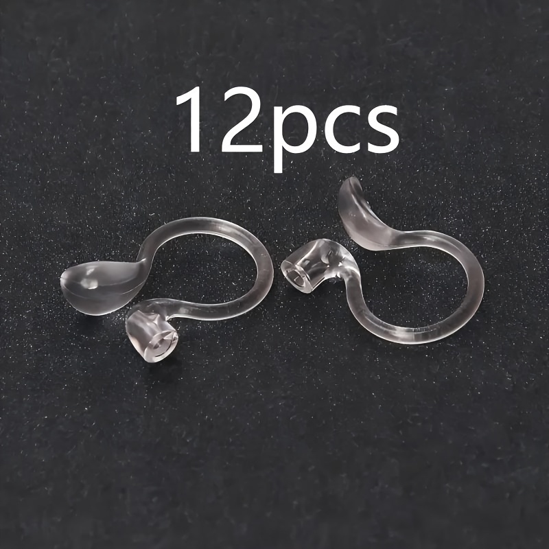 TEMU Lot de 12 convertisseurs de boucles d'oreilles en plastique - Clips et fermoirs de correction d'oreille compatibles multi-modèles, adaptés au
