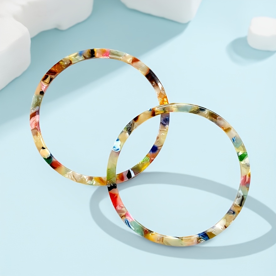 Pair Of Vintage Tortoiseshell Patterned Thin Hoop Bracelets For Women, European And Bohemian Stackable Jewelry, Leopard Print Bracelet, Women's Bangle