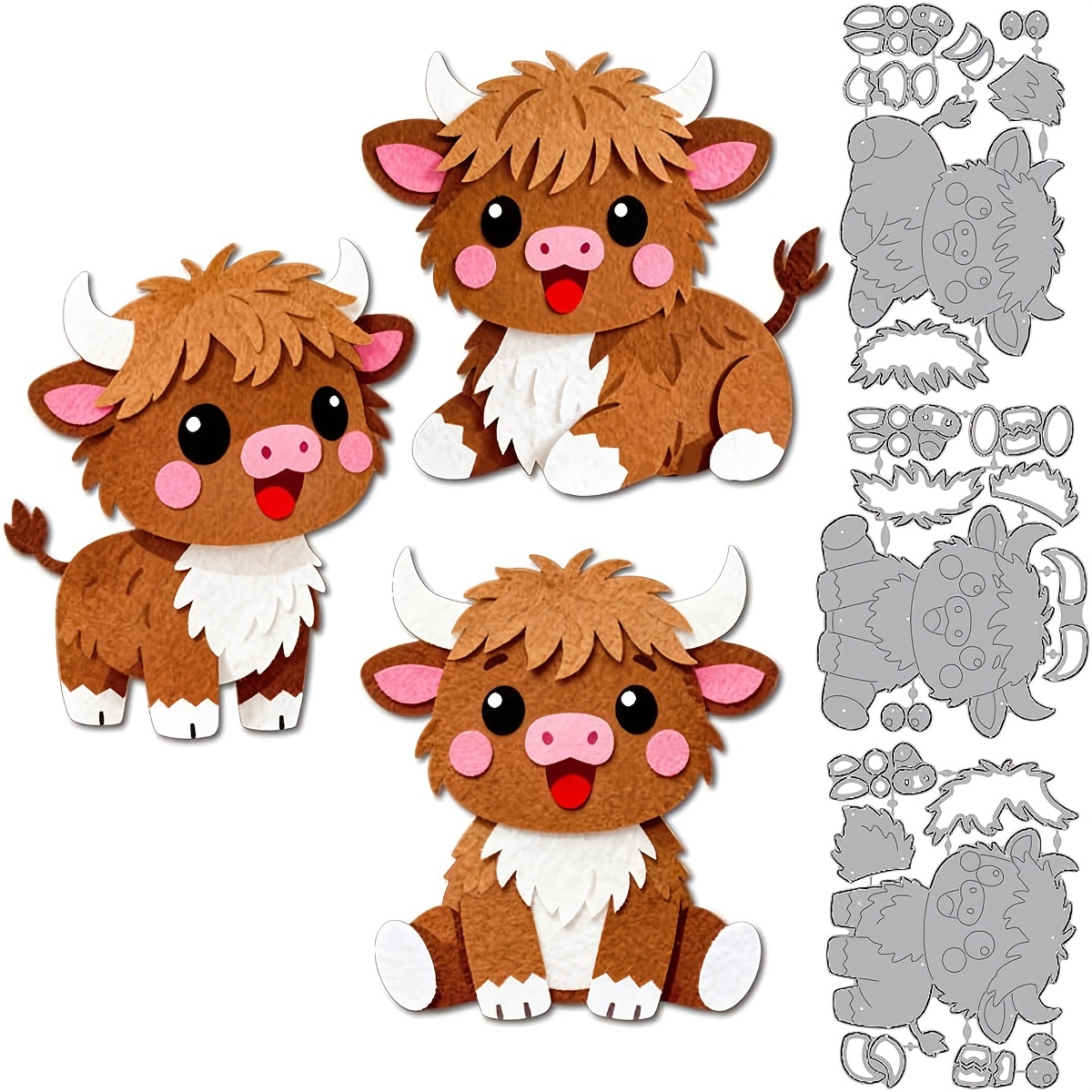 TEMU Aboom Metal Cutting Dies Layered Animals Scrapbooking Metal Die Cuts Stencils Calves Embossing Template Cutting Dies For Diy Paper Craft Card Making Scrapbooking Album Decor