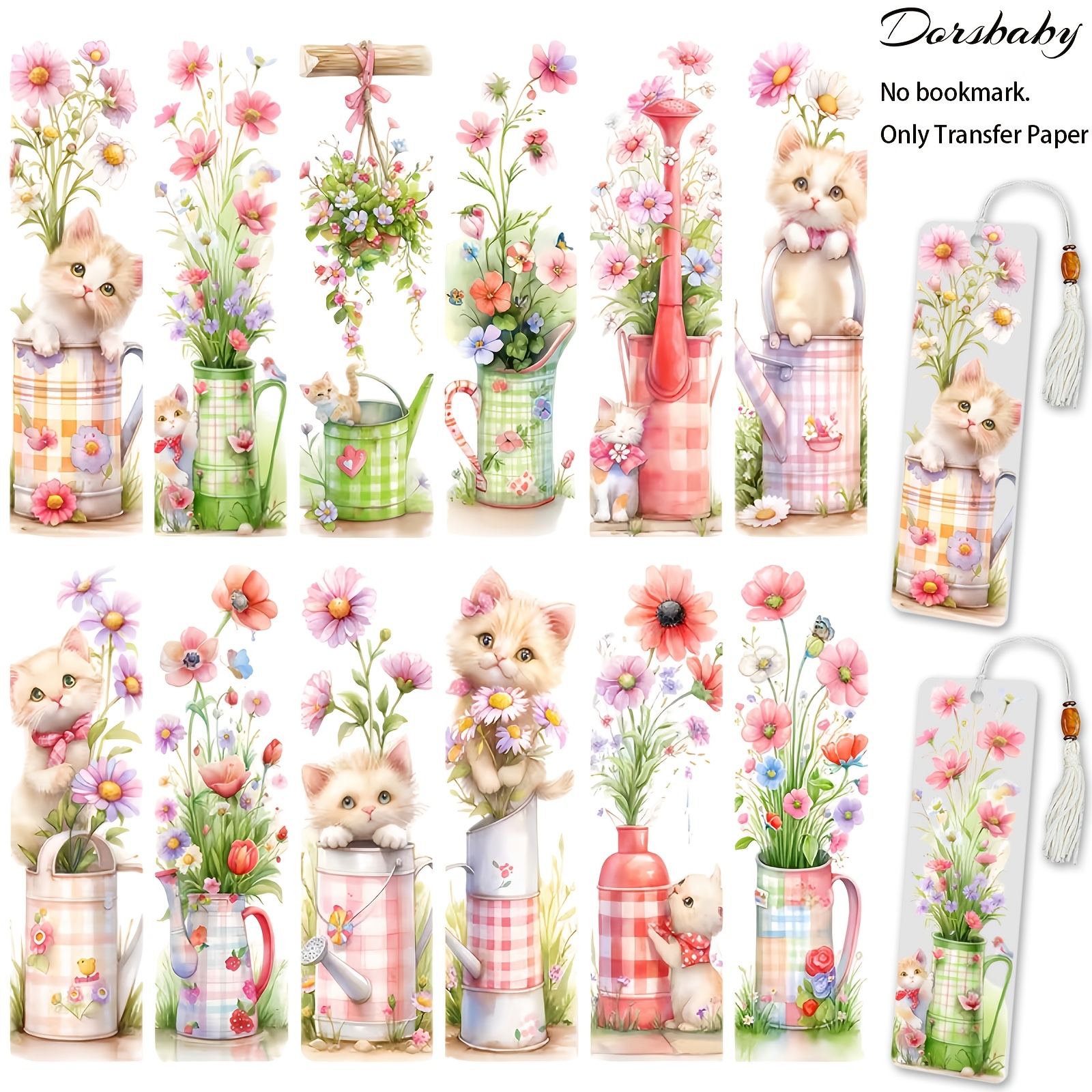 TEMU 24pcs Marque-pages UV de bol d'eau de chat tabby pour tasses, à sur des lisses les stylos et les règles, inspiration de lecture (-pages,