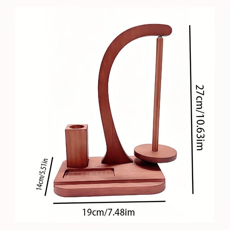 TEMU Soporte giratorio de madera para carretes con de carrete giratorio y base estable - para tejer, crochetar, tejer a , hilar, enrollar tabletas -