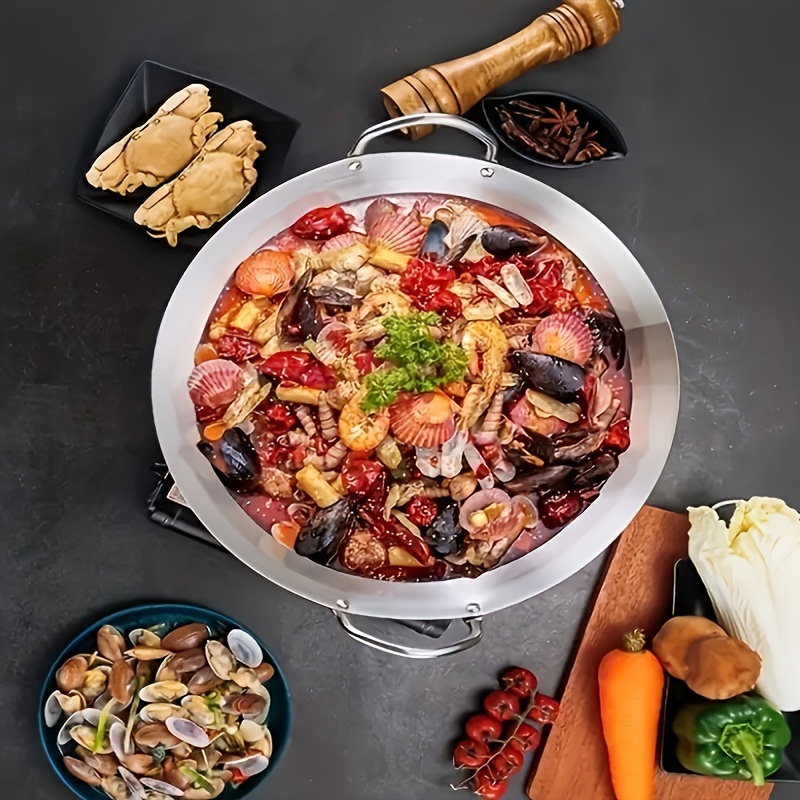 Large Stainless Steel Wok with Double Handles