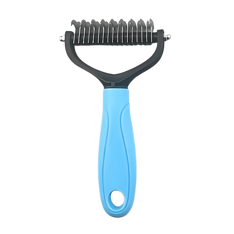 TEMU Large Stainless Steel Double-sided Pet Detangling Grooming Comb, Knot Remover And Shedding Comb For Smoothing Fur, Detangling Rake Comb Grooming