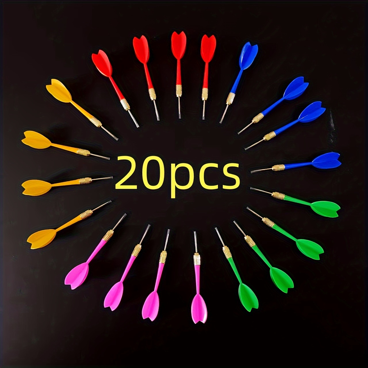 E-shop 20-teiliges Dart-Set, Metallspitzen-Darts für Dartboard, Stahlspitzen-Darts in bunten Farben, 15 Stück 6g in verschiedenen Farben