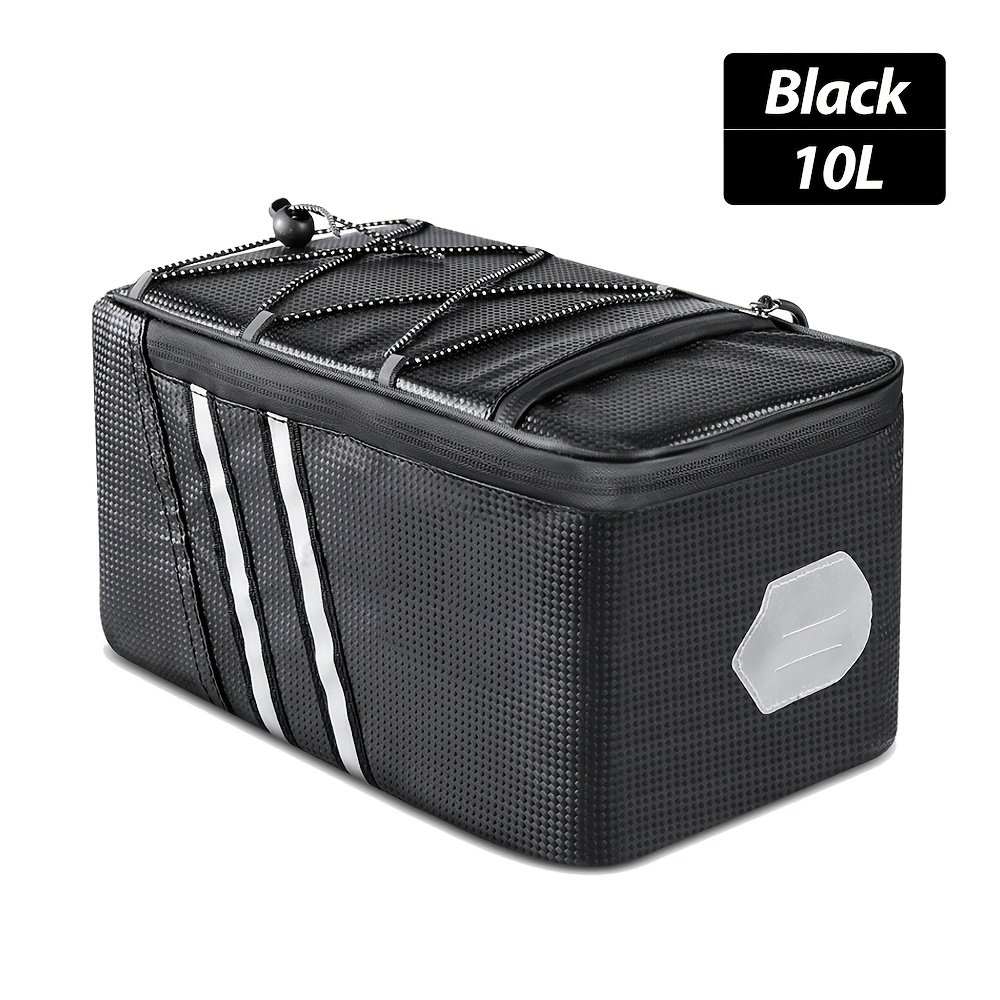 Image of 10l Large Capacity Bicycle Rear Seat Bag-tail Pannier With Storage Compartment, Multiple Pockets, Durable Riding Gear Organizer For Outdoor Cycling Bag Accessories