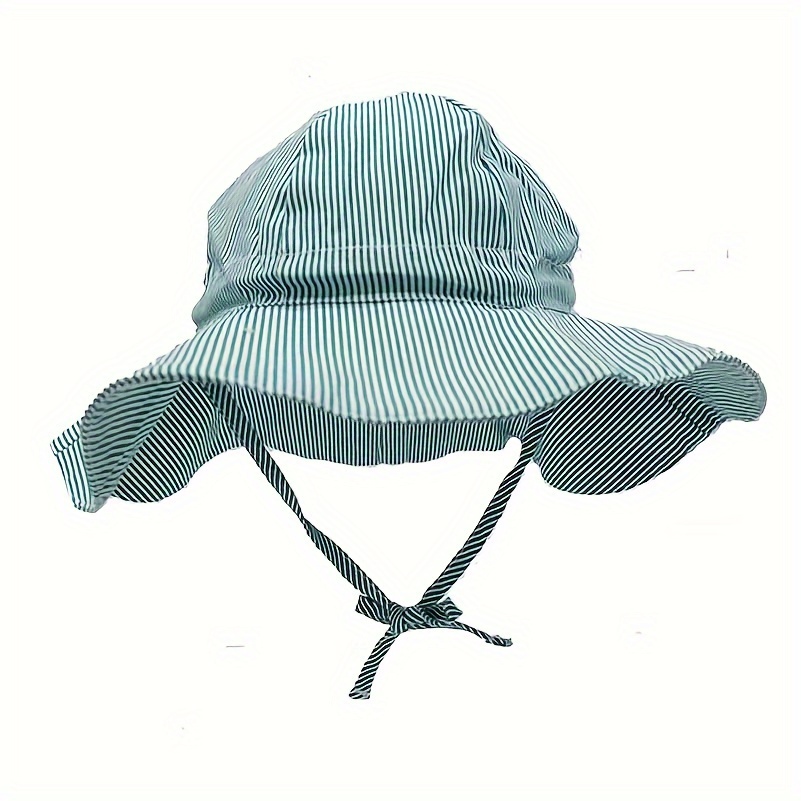 Striped Cotton Toddler Baby Lightweight Fishing Hat, Mesh Breathable Wide Brim Bucket Suitable for Beach and Outdoor Travel for Newborn Baby,Temu