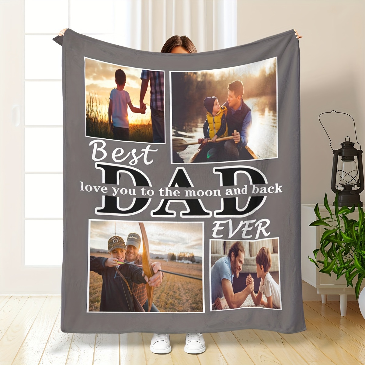 

Custom Photo Blanket For Dad - , & Breathable Flannel | Perfect Gift For All | Ideal For Bedroom, Sofa, Car, Office, Travel & Picnic, Creative Gift, Skin-friendly