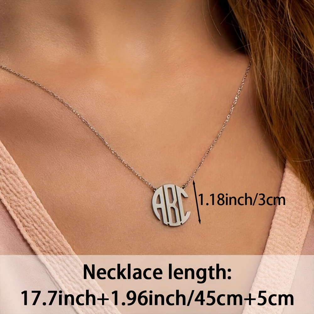Customized 18K Gold-Plated Round Initial Pendant Necklace for Women