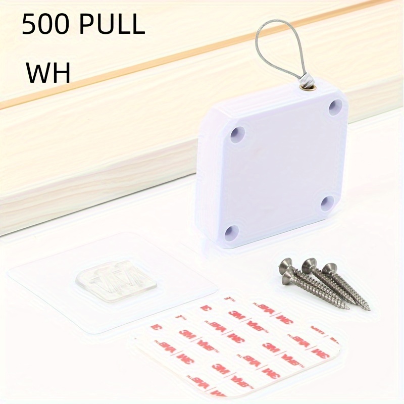 TEMU Retractable Door Closer With Dual Installation , Punch-free And Strong Pull Force