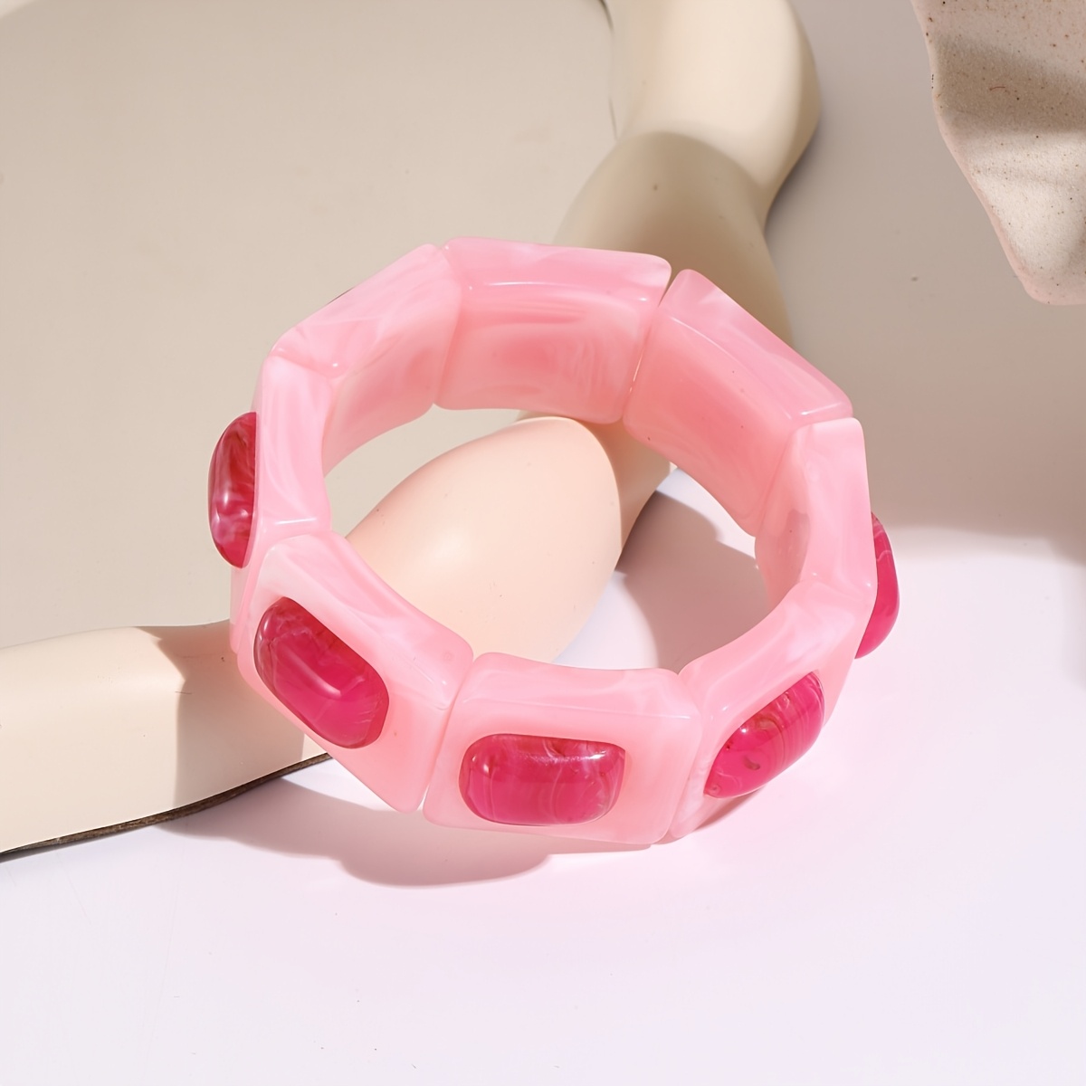 Classic Block Bracelet, Multi-Element Spliced Design, Versatile