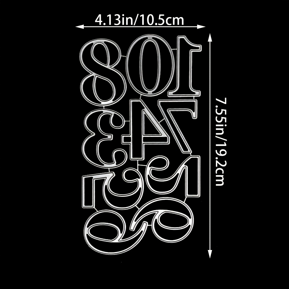 TEMU Matrices de découpe en métal pour chiffres arabes, un ensemble pour la fabrication de cartes, moules de découpe de papier gaufrés, modèles de