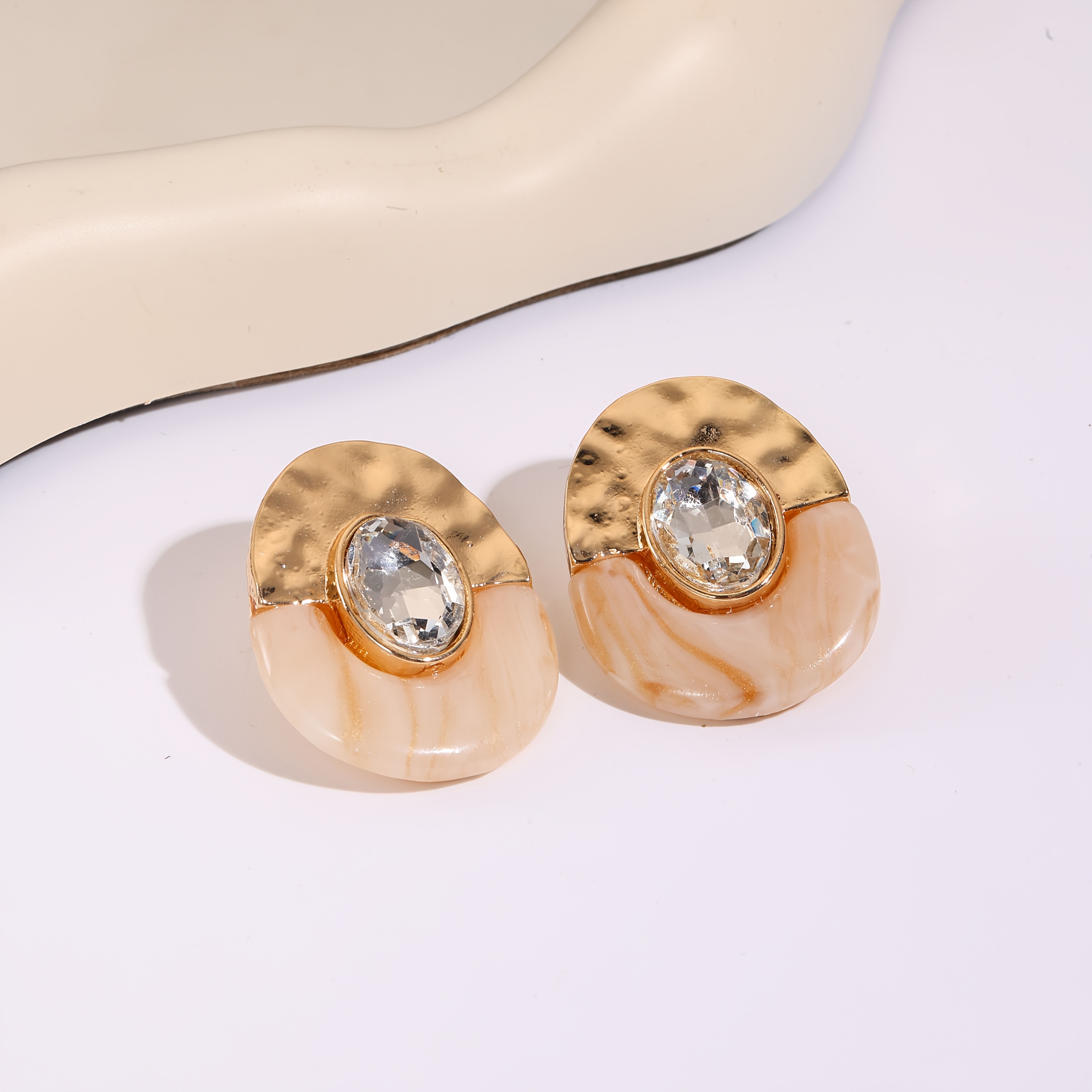 Women's Light Luxury Texture Patchwork Earrings, Daily Wear