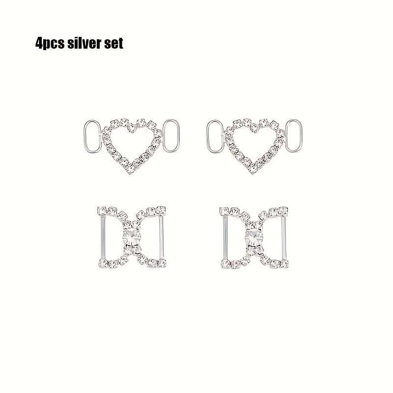 Stylish Shoelace Charms, Metal Heart-shaped Shoe Accessories, Rhinestone Shoe Decorations For Casual Shoes And Boots, Bikini Accessories, Versatile Ornaments For Clothes, Bags, Hats, And Sneakers