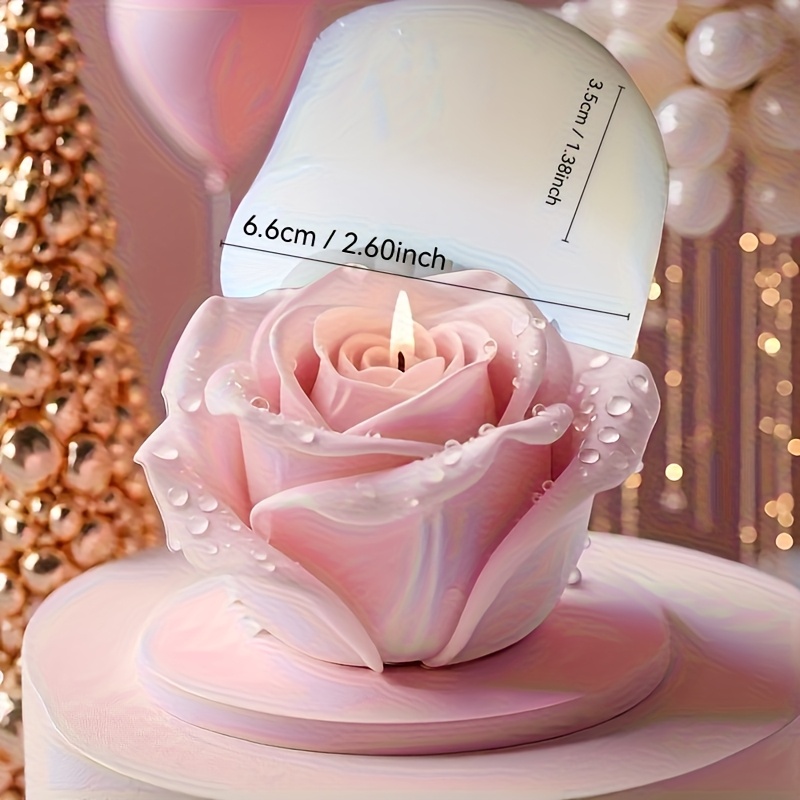 E-shop Rosen-Kerzenform – Realistische rosa Rosenblüten-Form für Kerzen, Seife, Harz, Gips, Ton – Wiederverwendbare, leicht zu entformende Form für