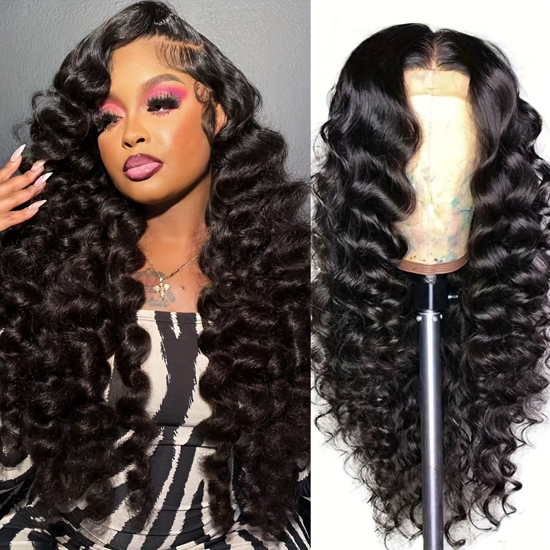 

40inch 13*4 Wave Wigs Human Hair 13*4 Curly Lace Front Wigs Human Hair Glueless Wigs Pre With Baby Hair 200 Density 13x4 Hd Transparent Lace Front Wigs For Women