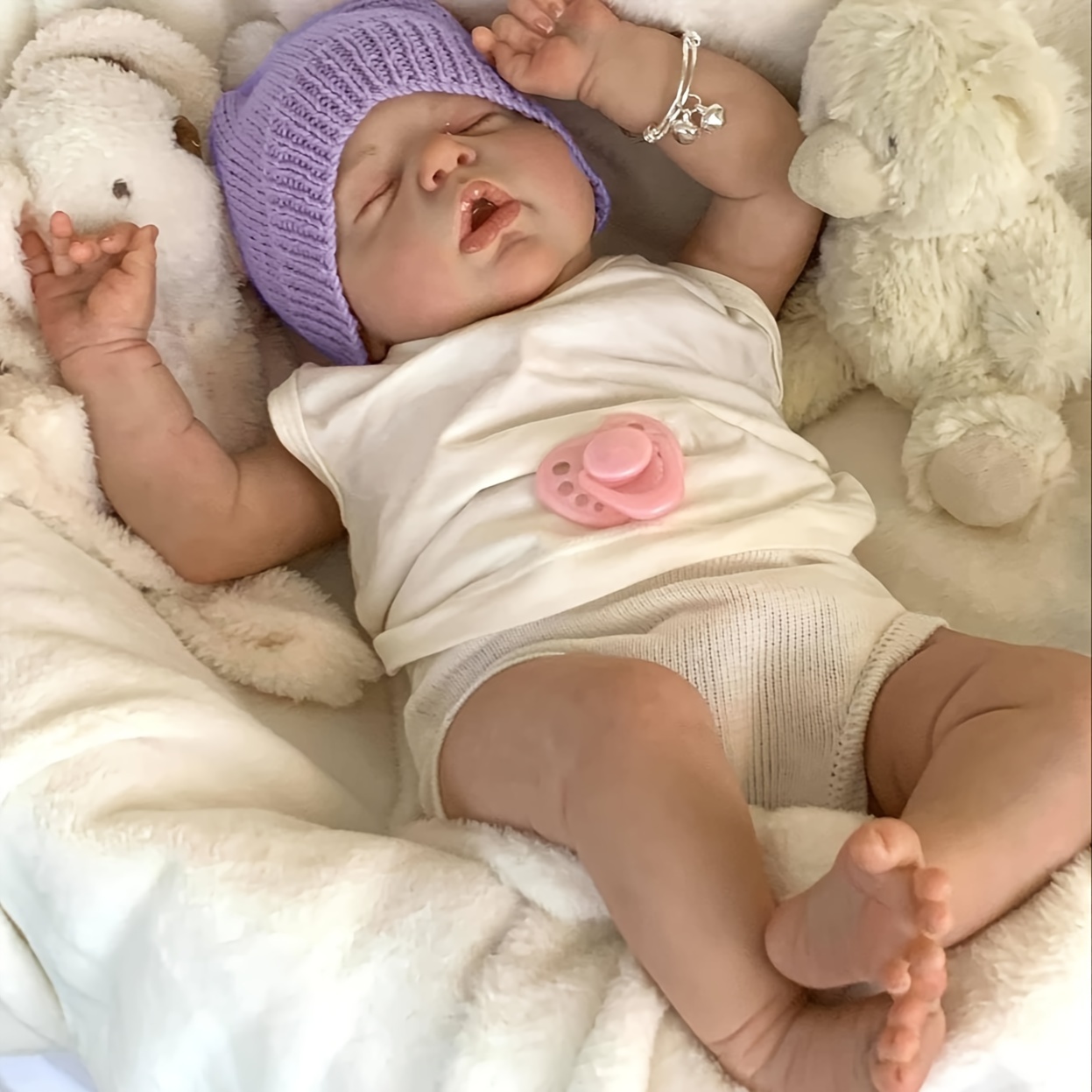 19 Inch 48cm Soft Body Sleeping Baby Doll With 3D Skin Multiple Layers