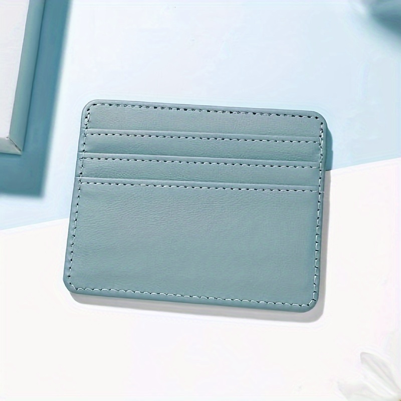 1pc pu multi compartment card organizer with edge sealing design   card holder for daily use