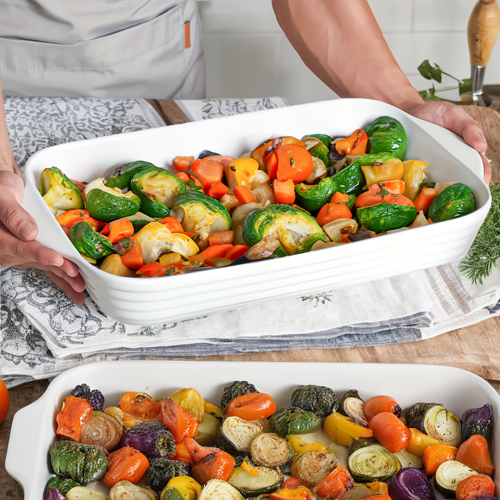 

19- - Dish - , , Safe, For , Casseroles, And Roasts - 19''x11''