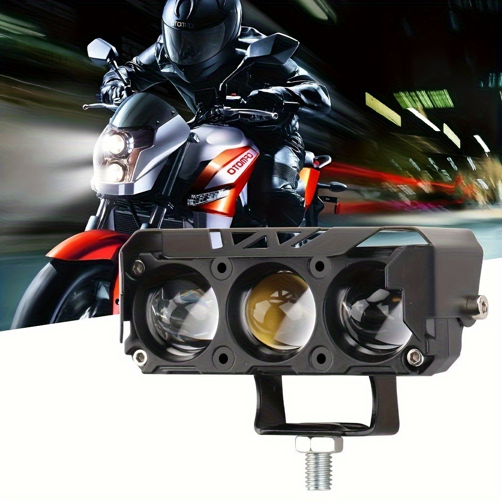 2pcs switch motorcycle led yellow spotlight three eye Temu Saudi