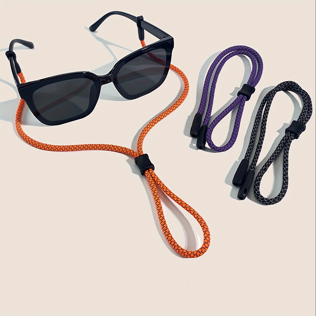 

3pcs, Classic Versatile Colorful Glasses Straps, Adjustable Sunglasses Lanyards, Comfortable Practical Glasses Fixers, Outdoor Sports Eyewear Retainers