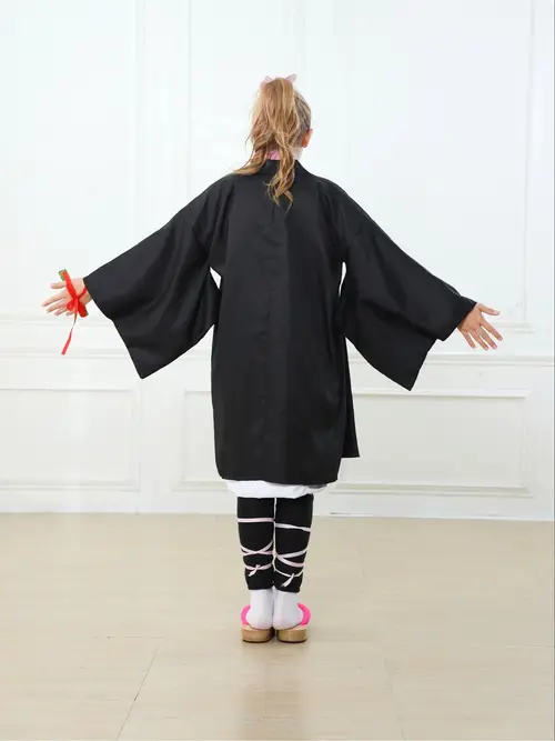 1pc Blau und Weißes Lässiges Cosplay-Outfit - Kapuzenjacke mit Taschen, schwarze Hose und Handschuhe für Anime- und Spielcharakter, Polyesterstoff, Lässige Kleidung|Kapuzenjacke|Polyesterjacke