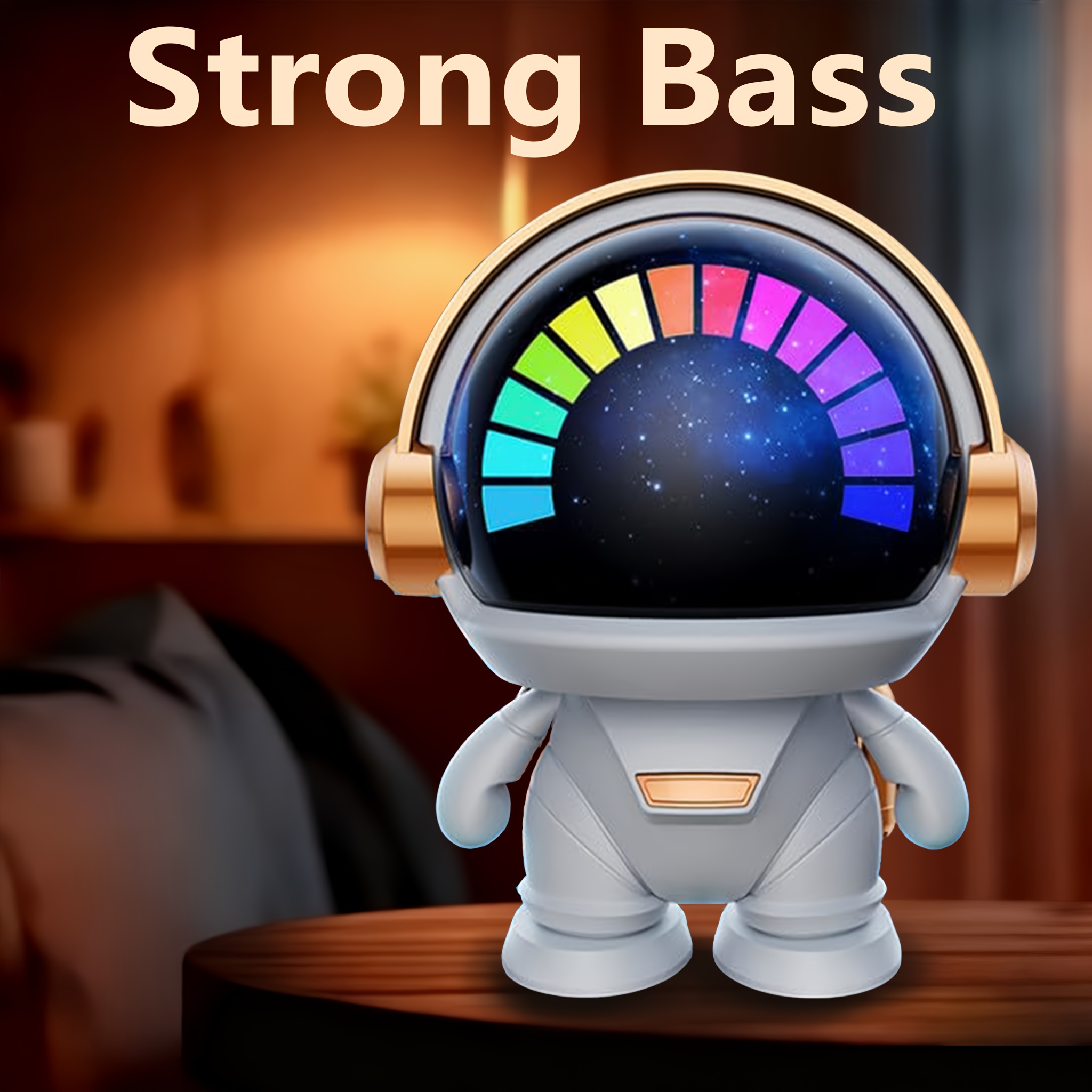 TEMU Cute Astronaut Small Speaker, Small Wireless Portable Speaker With Led Light, Home Party Office Decoration Subwoofer, Portable Speaker, Birthday