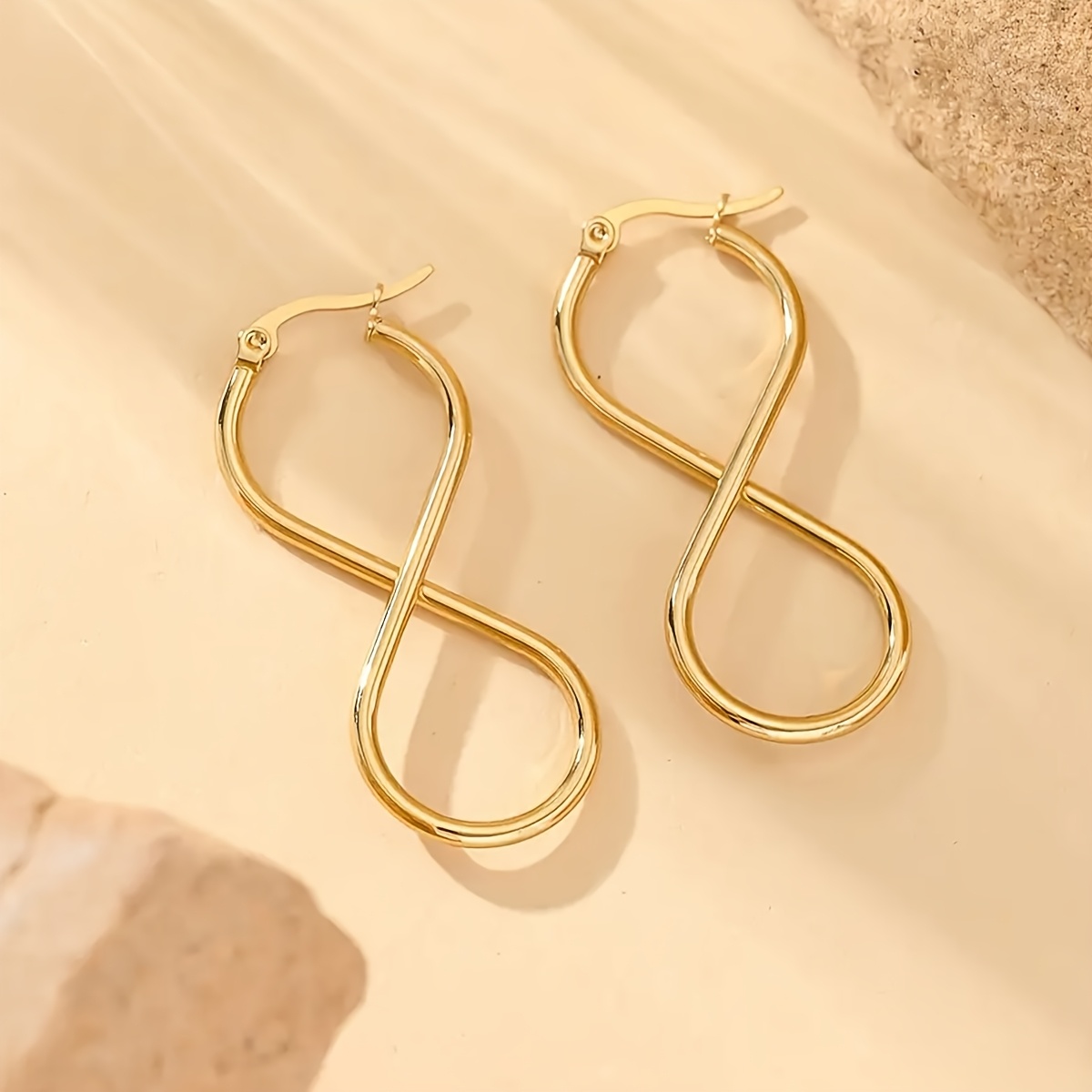 TEMU Une paire de boucles d'oreilles rondes en acier inoxydable 316 316 316 316 plaqué or de couleur, de en , ces ajouts minimalistes et élégants