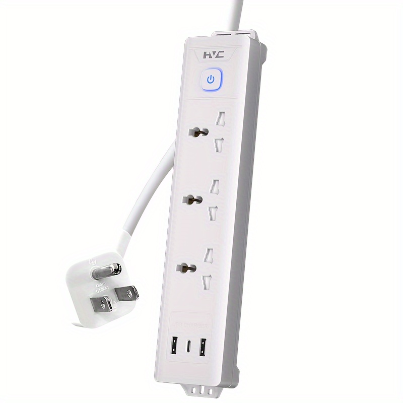 Regleta de alimentación empotrada con puertos USB, cable de extensión de  enchufe plano, escritorio de conferencias, toma de corriente, montaje