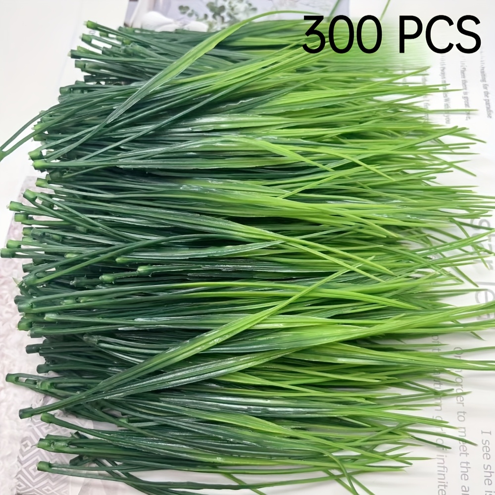 TEMU 300 Artificial Grass Bundles, Uv-resistant Plastic Wheat Stalks, Simulated Grass , Handmade Arrangements, Indoor And Outdoor Home Desktop Garden