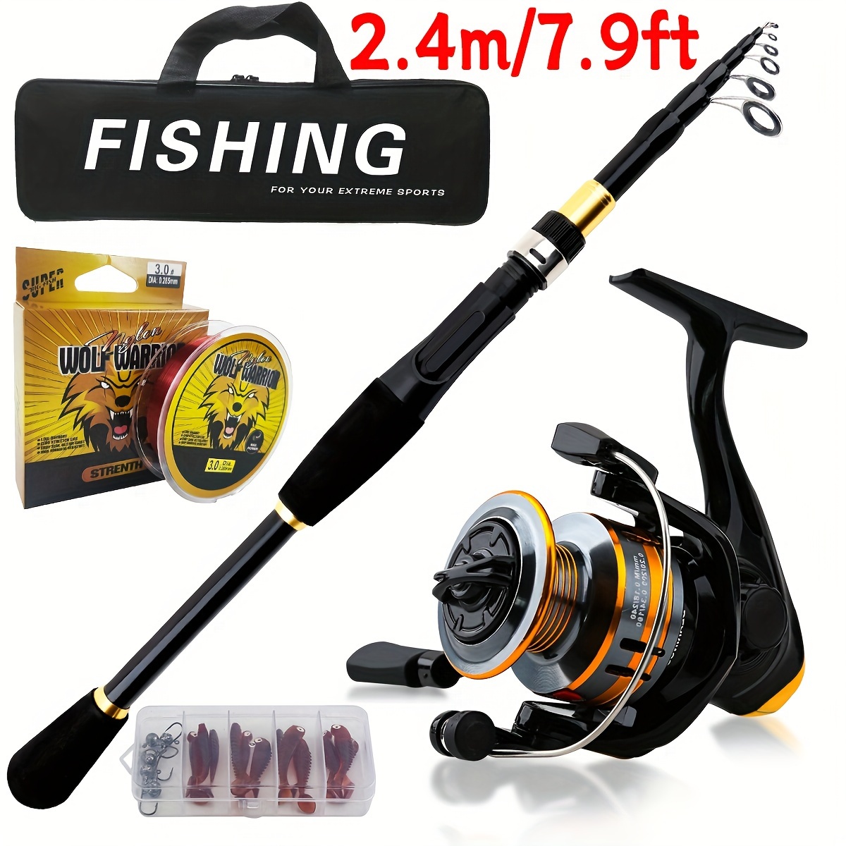 1.8m Steel Rod Spinning Casting Fishing Rod Bass Pike - Temu