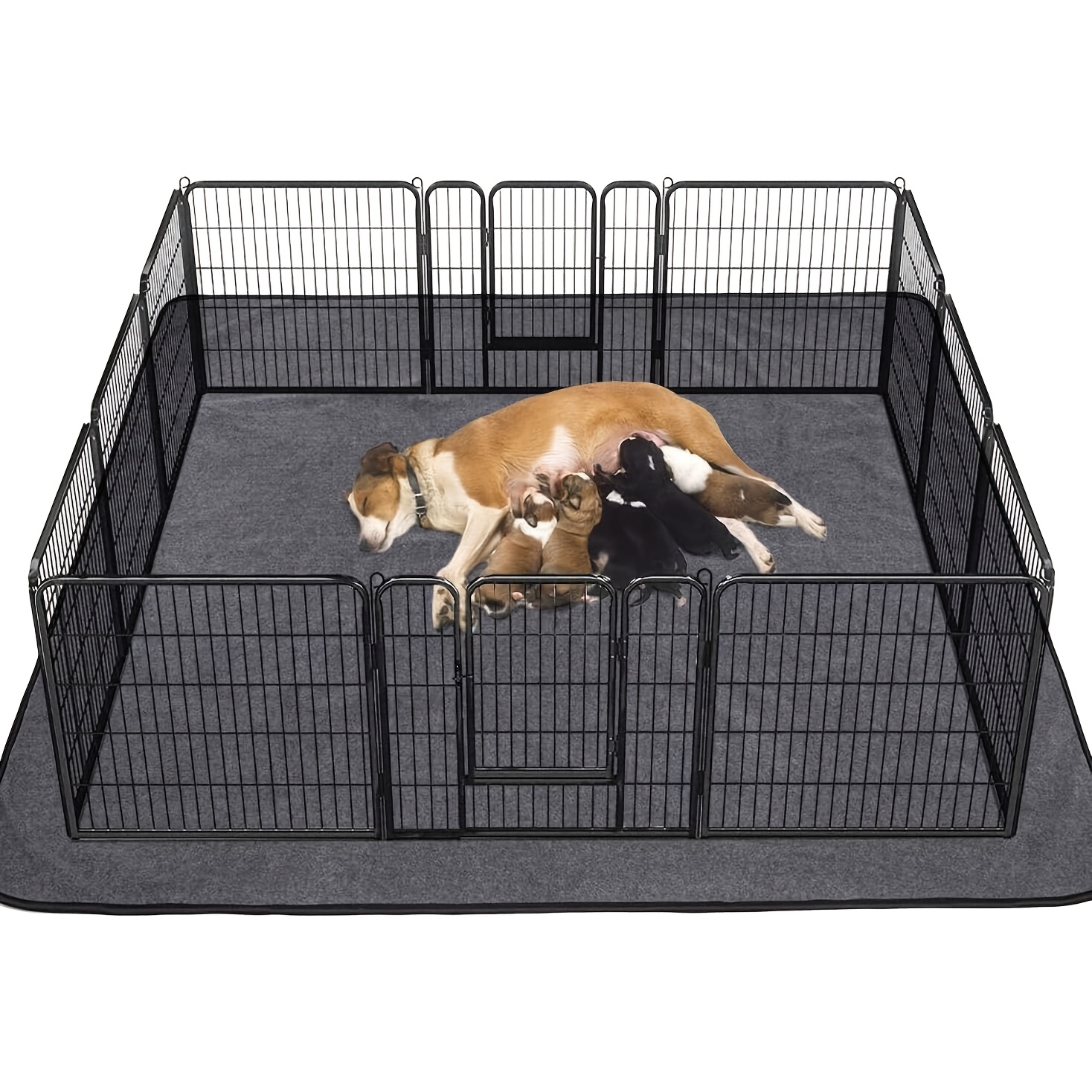 1 Pack Washable Pee Pads For Dogs, Extra Large Reusable Dog Pee Pad, Pet Mat, Dog Playpen Mats For Puppy Training Whelping Playpen Pads, Grey, 72x72in/65x48in