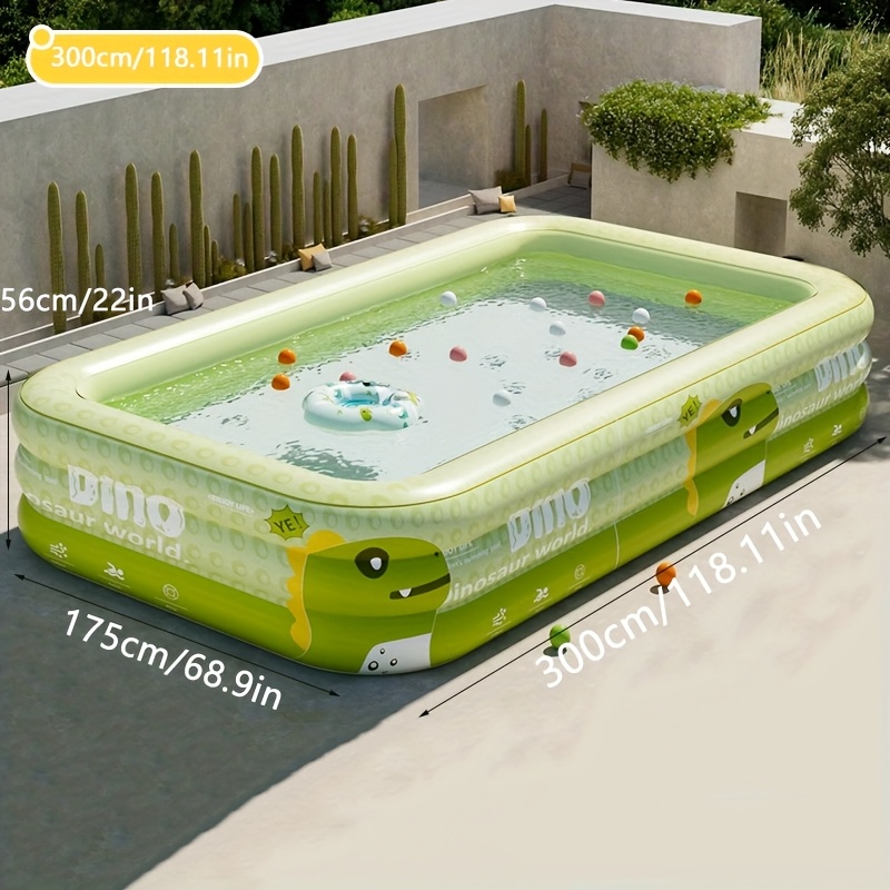 Large Inflatable Swimming Pool with Cute Monster Pattern