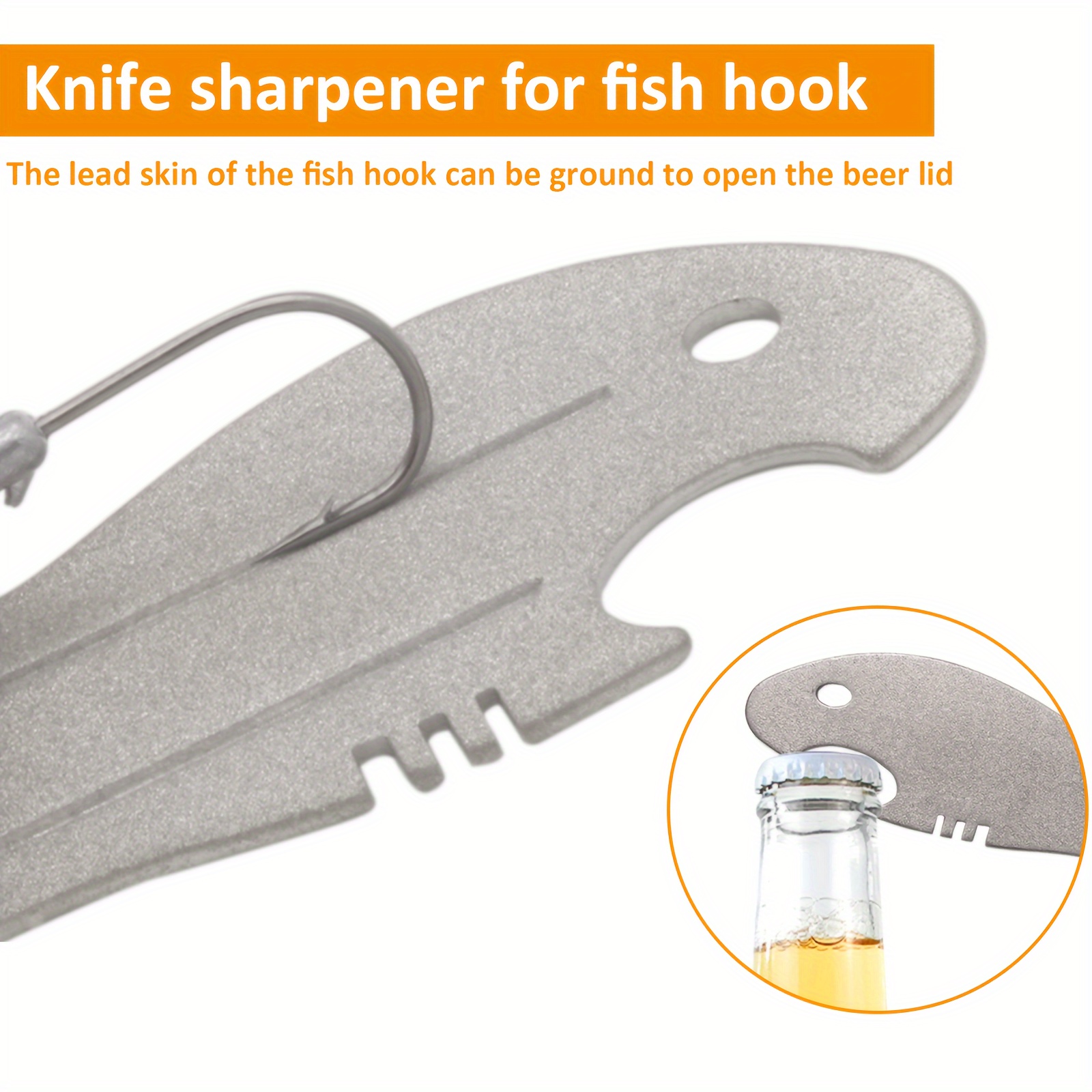 2Pcs Fishing Hook Sharpener, Diamond Fish Hook Sharpeners, Double Side Fine Fish Hook File 180/400 Grits, Portable Grinding Tool for Saltwater
