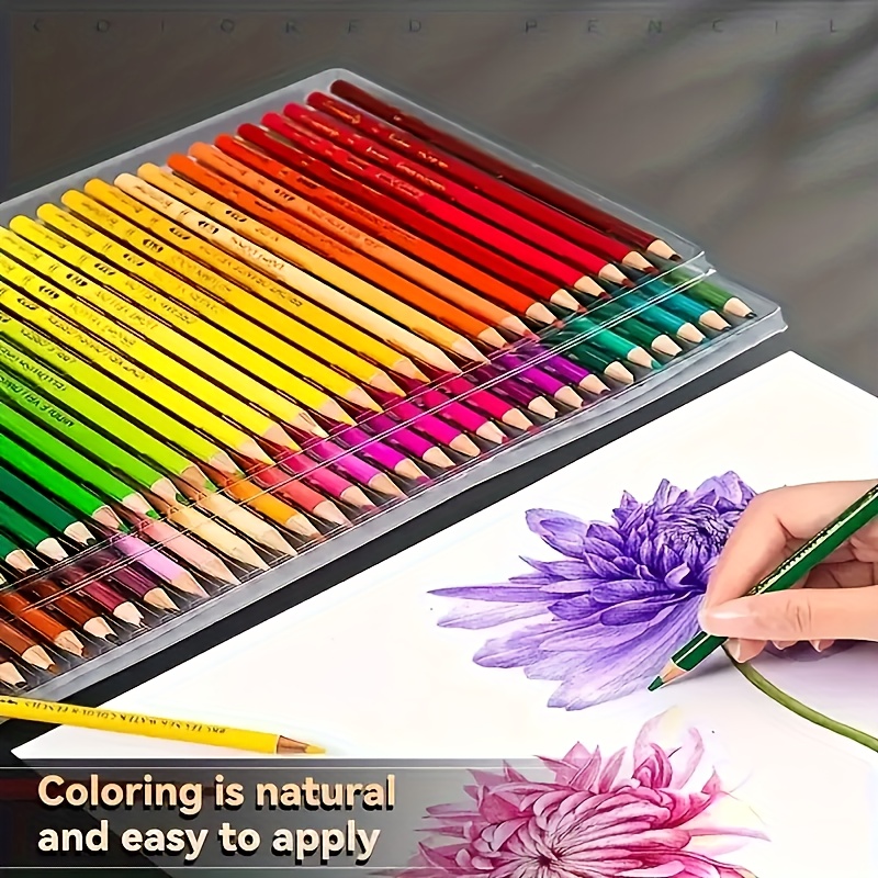 set colored pencils a wooden handle featuring - Temu
