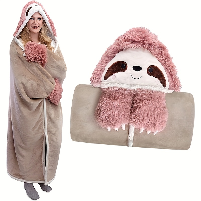 Hooded Blanket Sloth Hoodies Uk Cozy Pink Sloth Hoodie Blanket