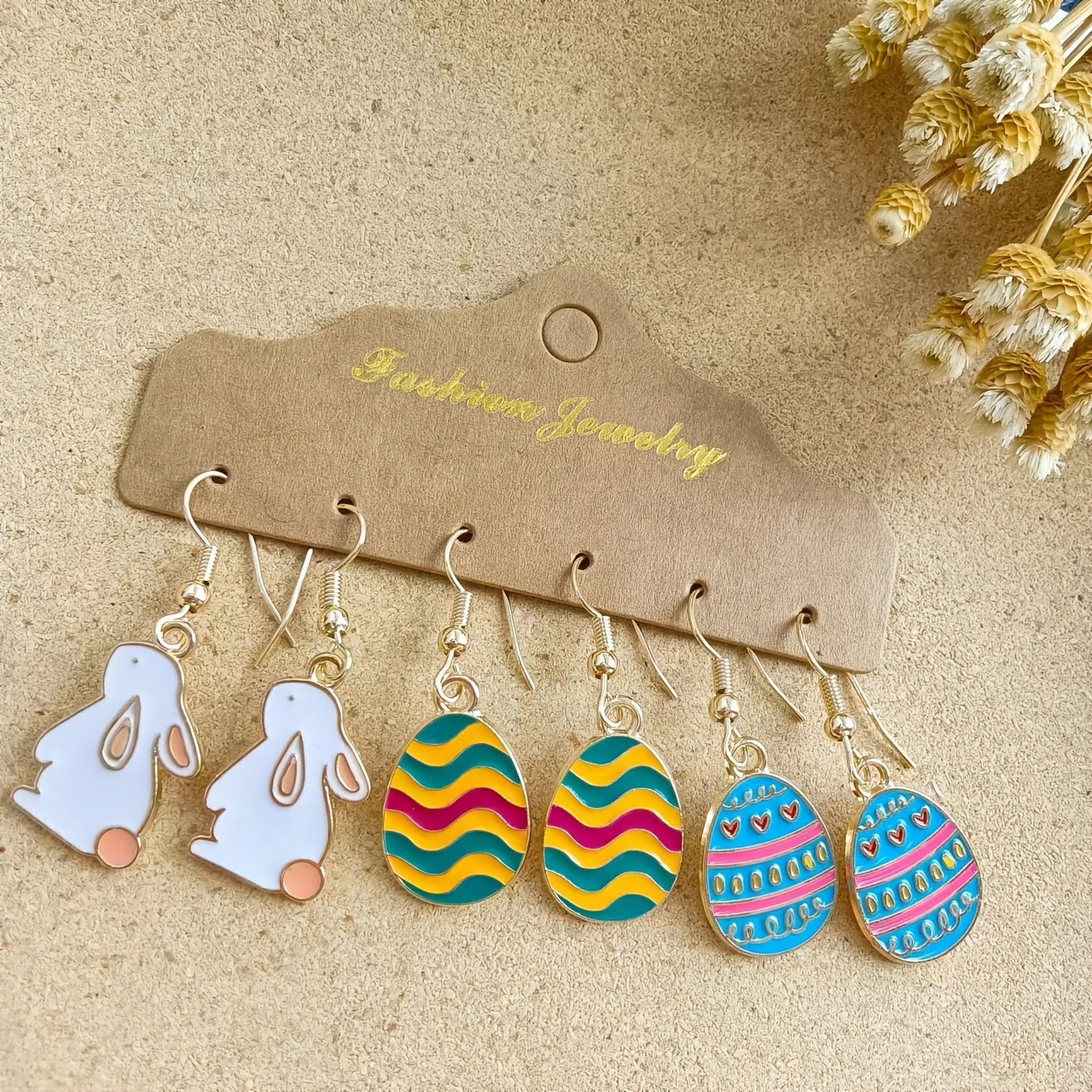 

6pcs Cute Bunny & Egg Dangle Earrings Set For Women - Chic Cartoon Design, Alloy Fashion Jewelry, Ideal For Easter & Gifting, Easter Accessories| Earrings|lightweight Earrings, Quirky Earrings