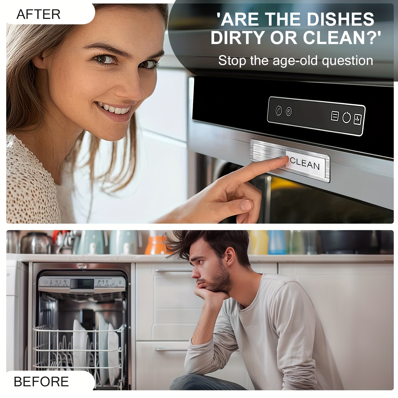 1pc Silvery Dishwasher Self-adhesive Cleaning Stain Marker, Easy To Read And Slide, Suitable For Dishwasher Washing Machine Kitchen Gadgets